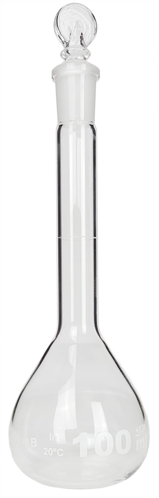 100ml Volumetric Flask with Ground Glass Stopper, Case of 50 V35639