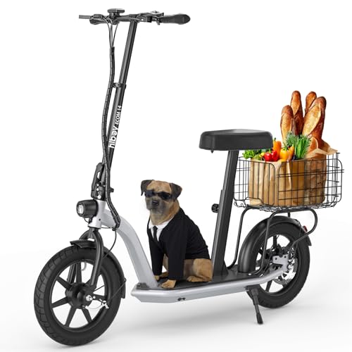 Electric Scooter, 46.6 Mi Long Range, 22 MPH, 650W Motor, 11'' Pneumatic Tires, Dual Suspension, 265lbs MAX Load N9536