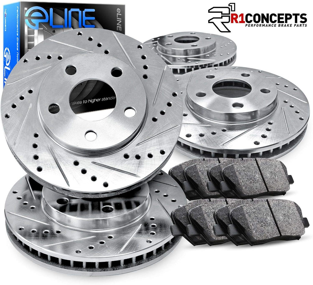 Drilled and Slotted Brake Rotors with Ceramic Brake Pads W530486