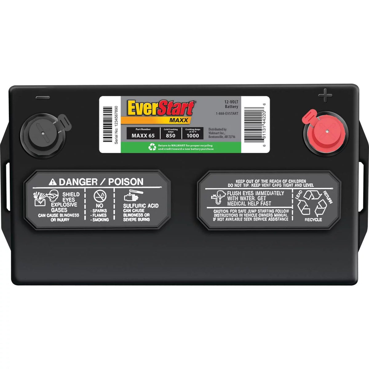 Group Size 65 12 Volt 850 CCA Lead Acid Automotive Battery W3128