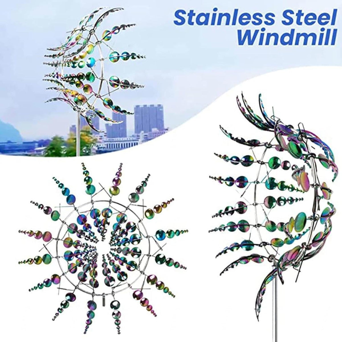 Colorful Metal Windmill Garden Sculpture N80210