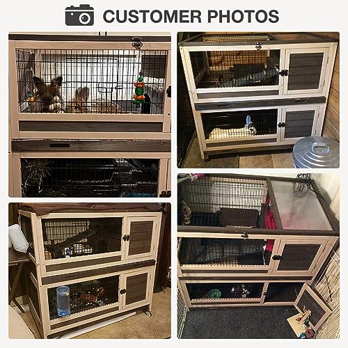 Grey Guinea Pig Cage with Wheels and 6 Access Doors Q952757