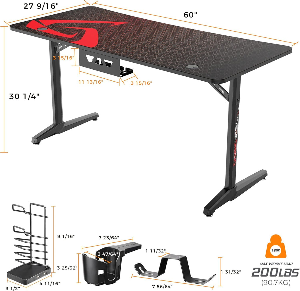 60 inch Gaming Desk with Mouse Pad N678