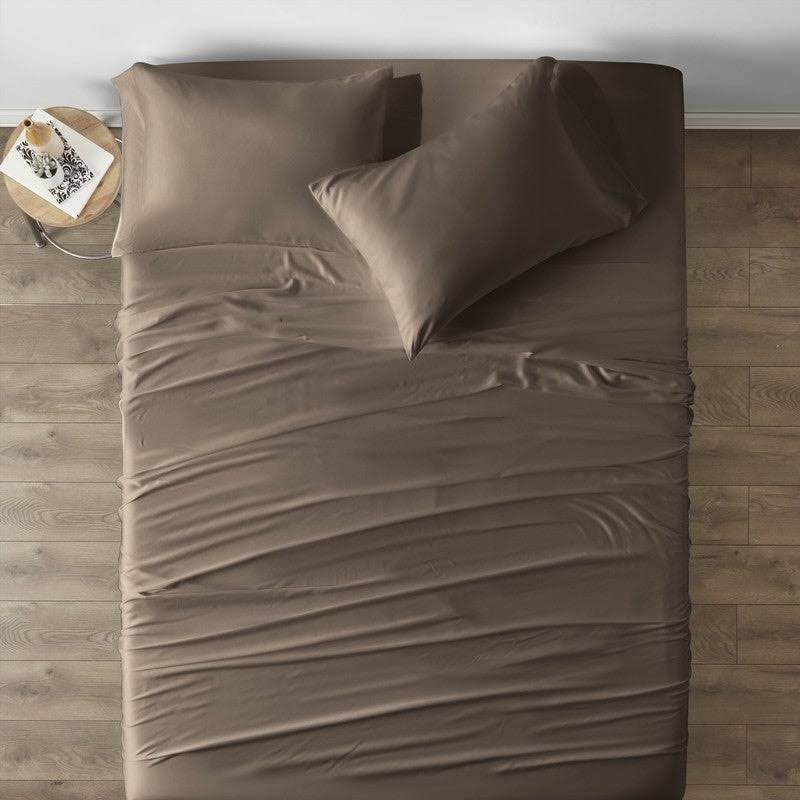 Rayon from Bamboo 4 Piece Bed Sheet Set California King Light Blue G99994