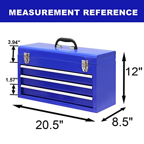 20" 3 Drawer Steel Tool Box Y665