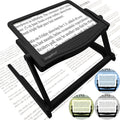 5X Large LED Full Page Magnifying Glass with Collapsible Hands-Free Stand & 3 Color Modes F931