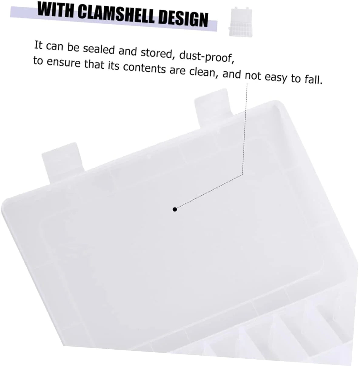12 Pcs Clear Plastic Storage Box with Compartments O183