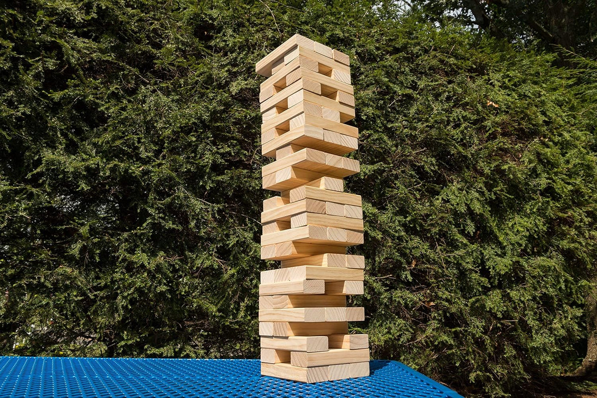 60pc Jumbo Wood Stacking Game with Carrying Bag Q3532