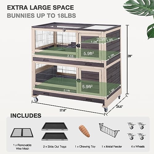 Grey Guinea Pig Cage with Wheels and 6 Access Doors Q952757