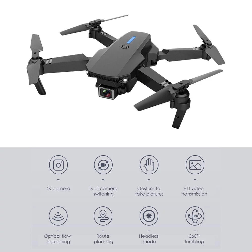 4K HD Dual Camera RC Drone with 4 Batteries U219401