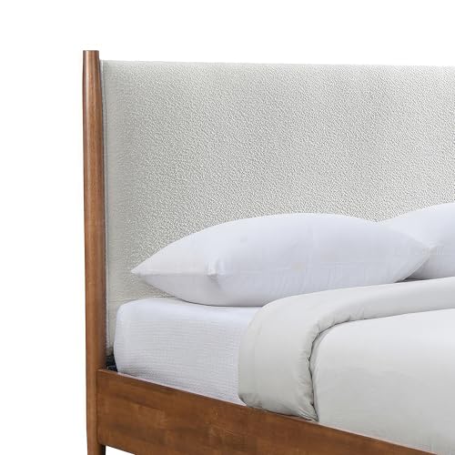 Walnut Solid Wood Queen Bed Frame with Headboard T1292