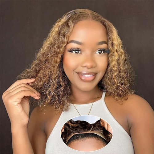Deep Wave Curly Bob Lace Front Wig Human Hair 4x4 Lace Closure 180% Density 12in K162658