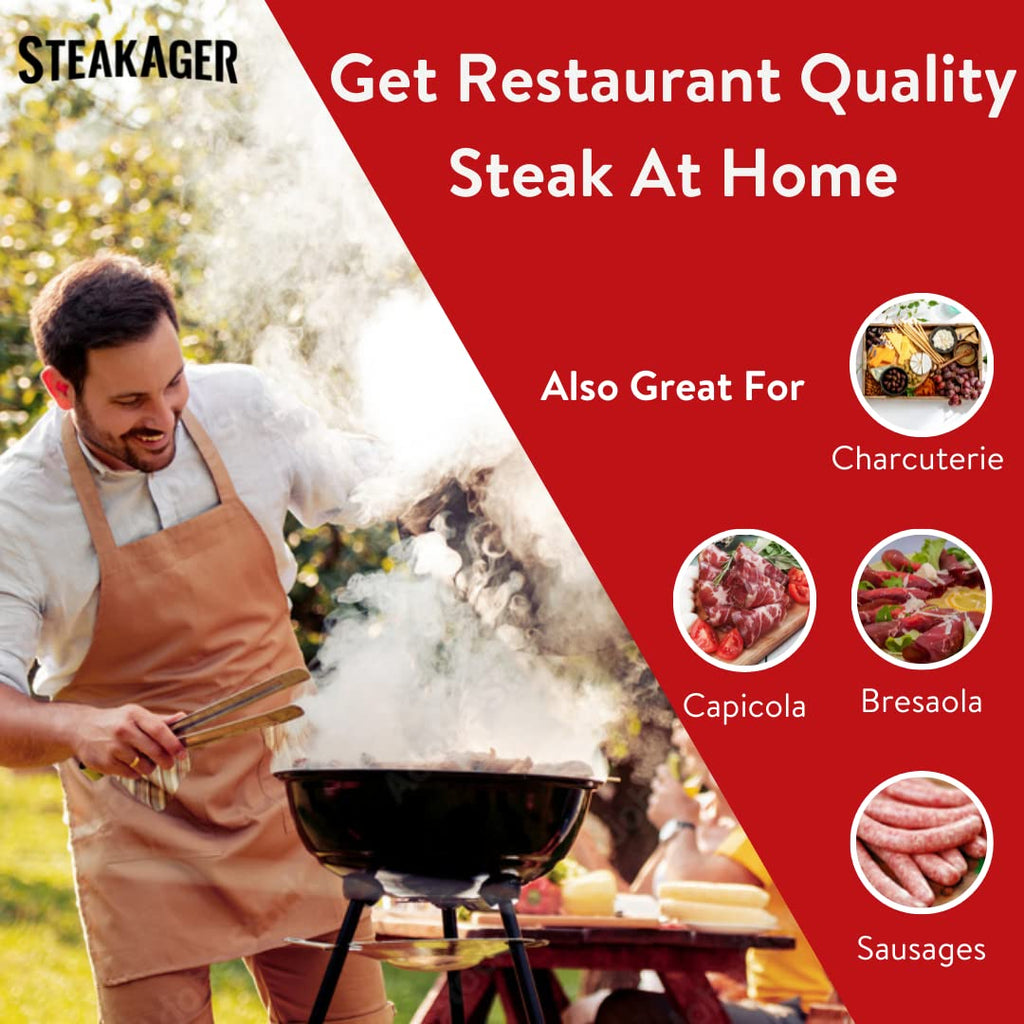 Black and Stainless Steel Dry Aging Refrigerator with 40Lbs Capacity O442