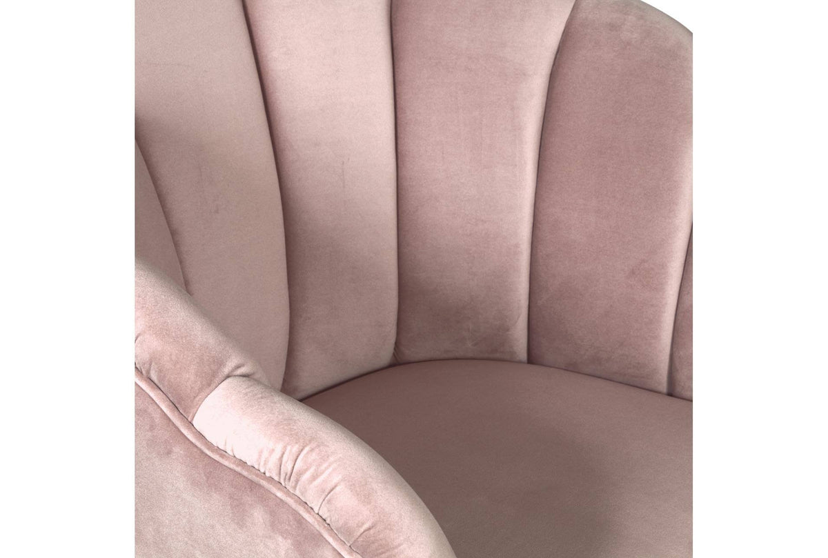 Pink Velvet Upholstered Arm Chair D884