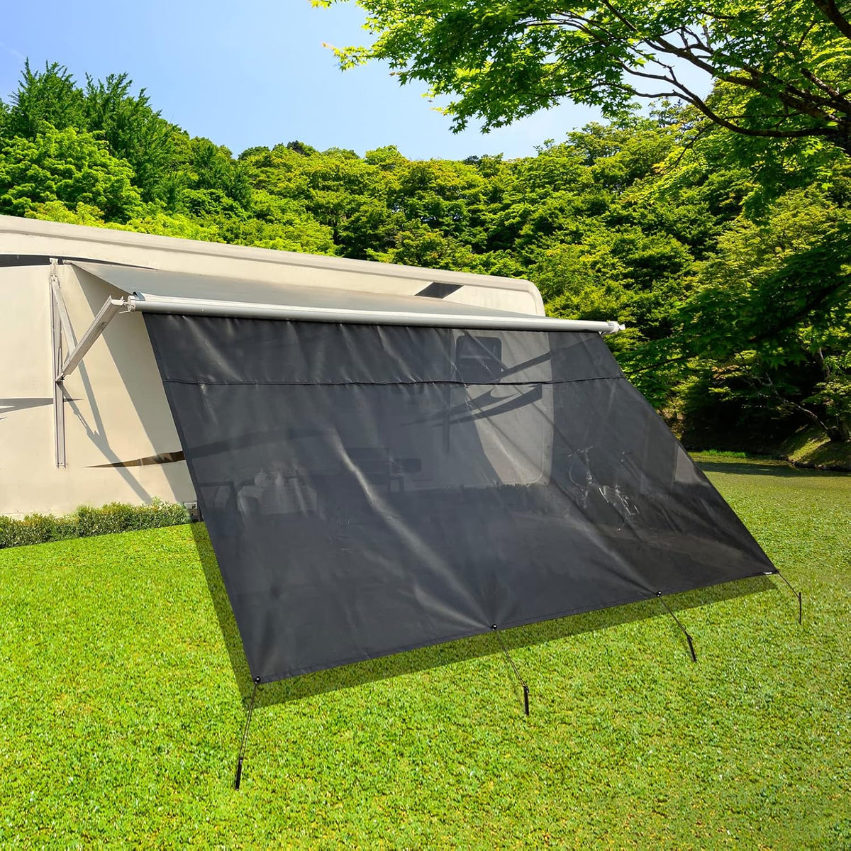 RV Awning Shade Screen with Zipper 8'X10'3'' H782