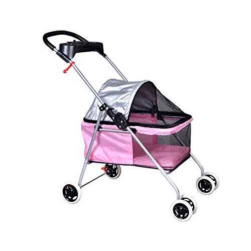 4 Wheels Folding Waterproof Portable Pet Stroller N998528