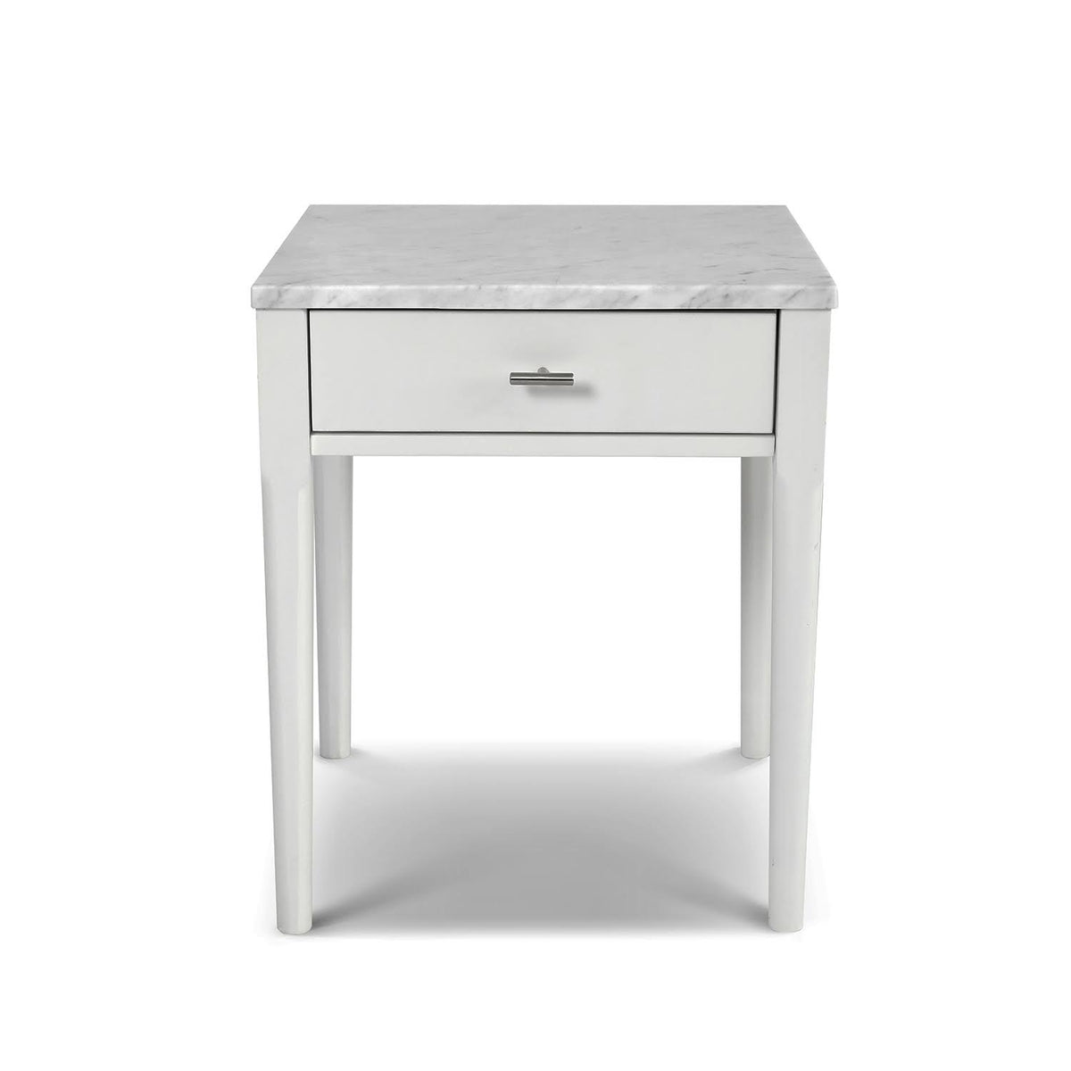 18x22 White Marble Side Table with Walnut Leg M741580