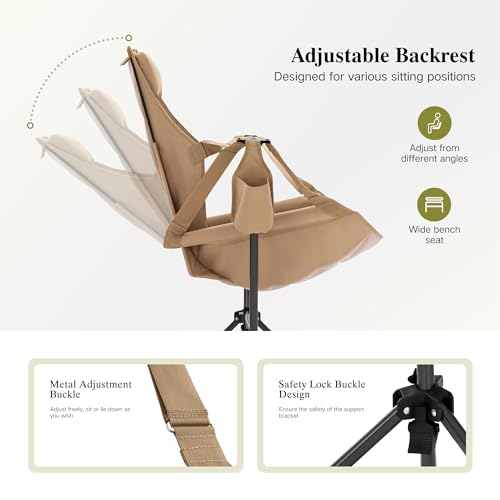Blue Adjustable Folding Camping Chair with Cup Holder C7419