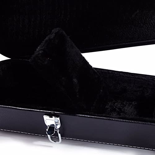 Black Wooden Hard-Shell Electric Guitar Case with Lock Latch Padding Z2632