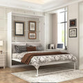 White Queen Size Murphy Wall Bed Cabinet Foldable Platform Bedframe V151774