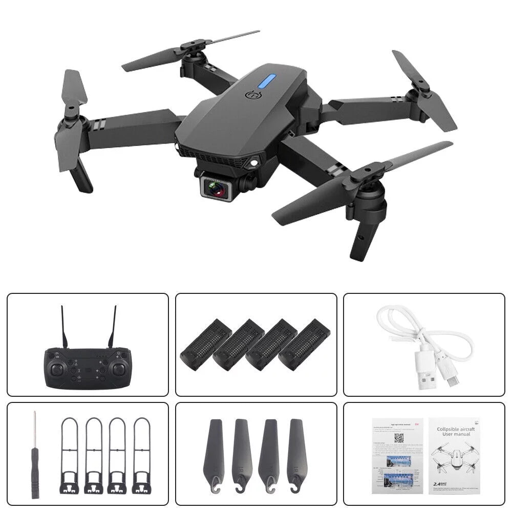 4K HD Dual Camera RC Drone with 4 Batteries U219401