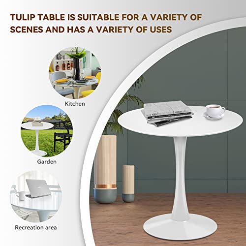 Black Round Dining Table with Metal Pedestal Base G6897
