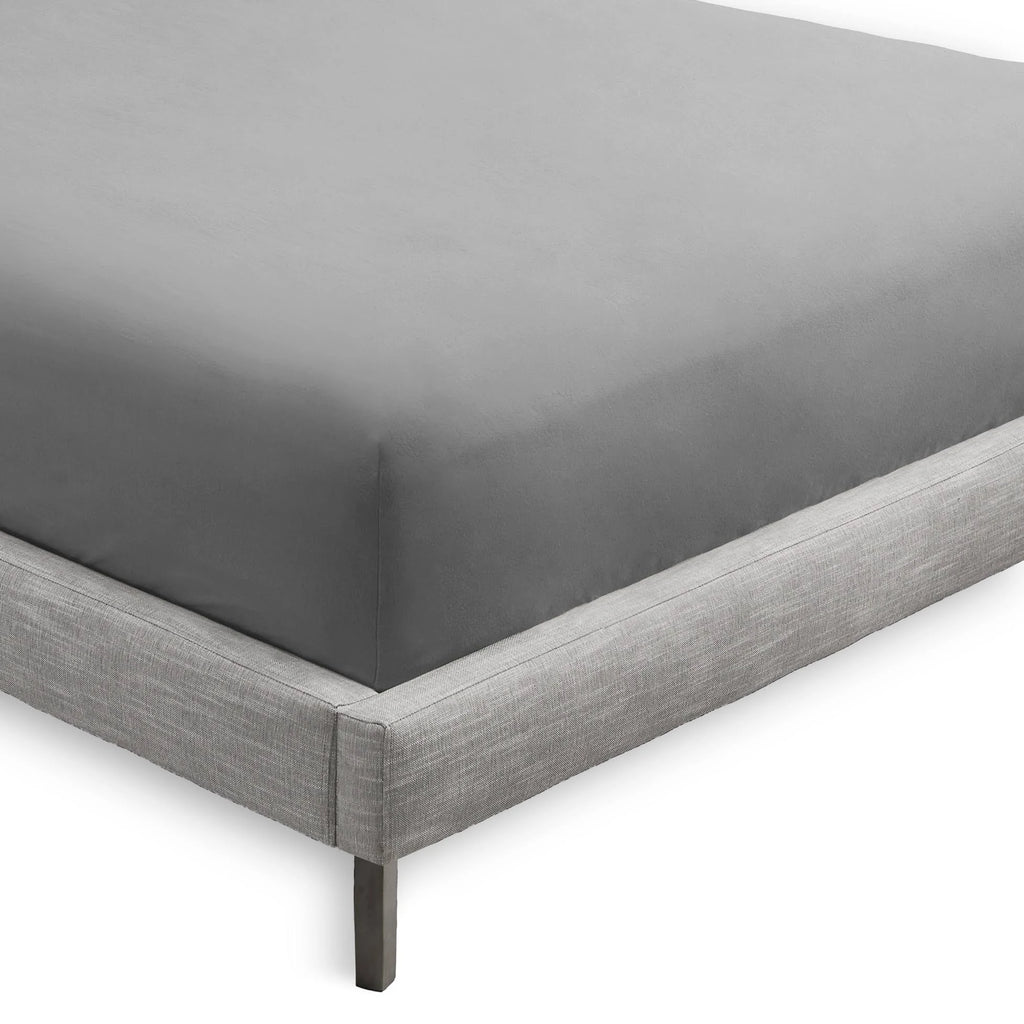 2-Pack Microfiber Fitted Bottom Sheets Deep Pocket California King Light Grey G88586