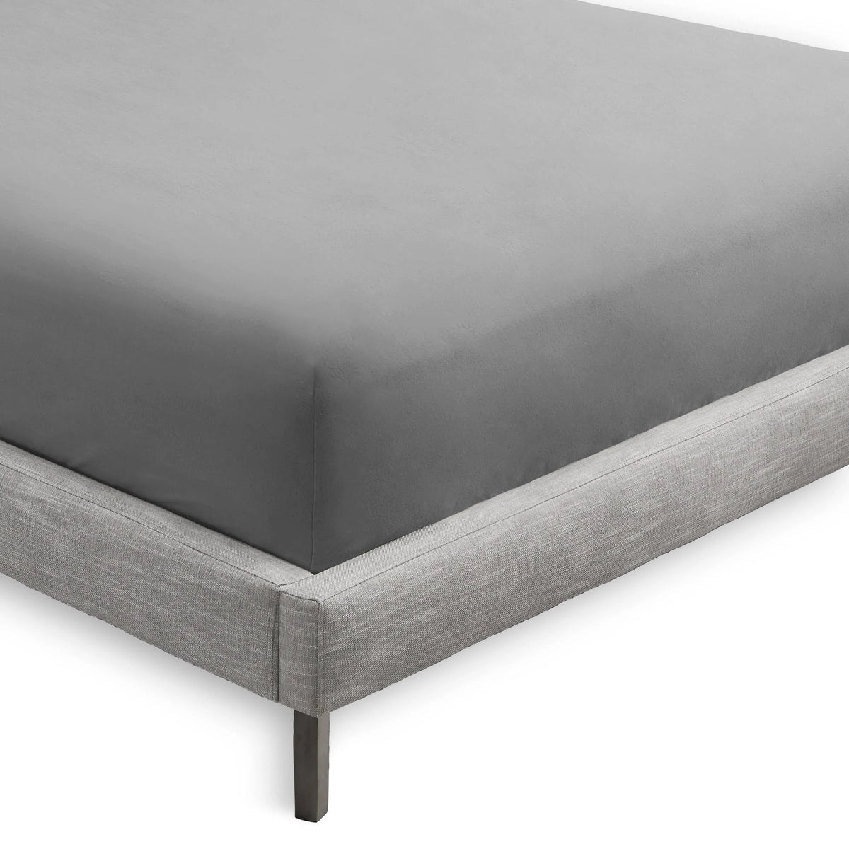 2-Pack Microfiber Fitted Bottom Sheets Deep Pocket California King Light Grey G88586
