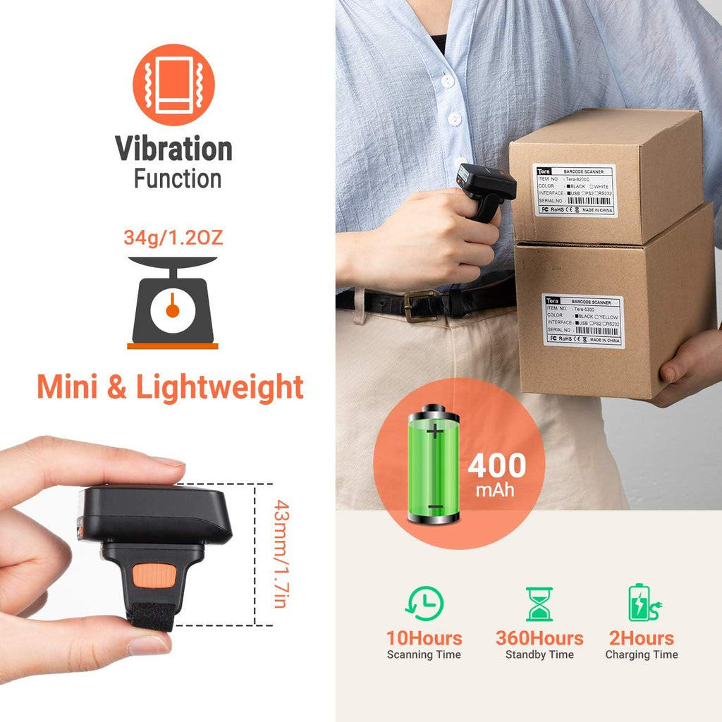 Wireless Ring Barcode Scanner with Bluetooth X161198