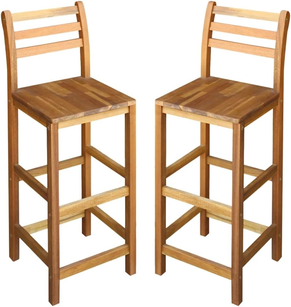 Solid Acacia Wood Bar Stool W91253