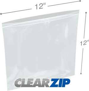 ClearZip Lock Bags 12 x 12 in. 0.004 Gauge Case of 500 V900
