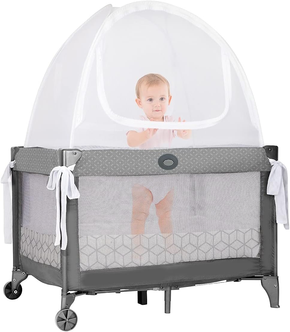 Baby Crib Tent Mosquito Net See Through Mesh Pop-up Canopy S298725