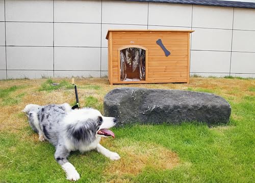 Natural Wooden Doghouse with Elevated Floor U38455