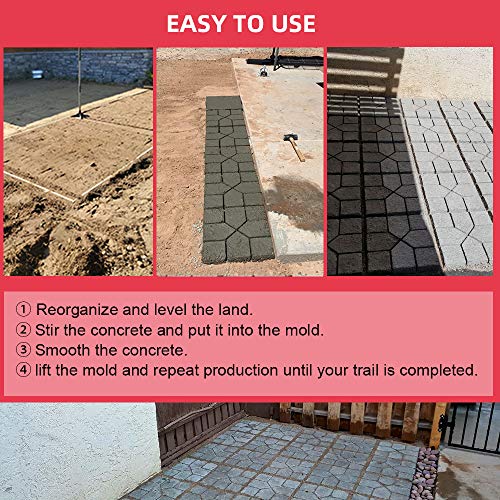 15.7"x15.7"x1.57" Reusable Concrete Path Maker Molds E556