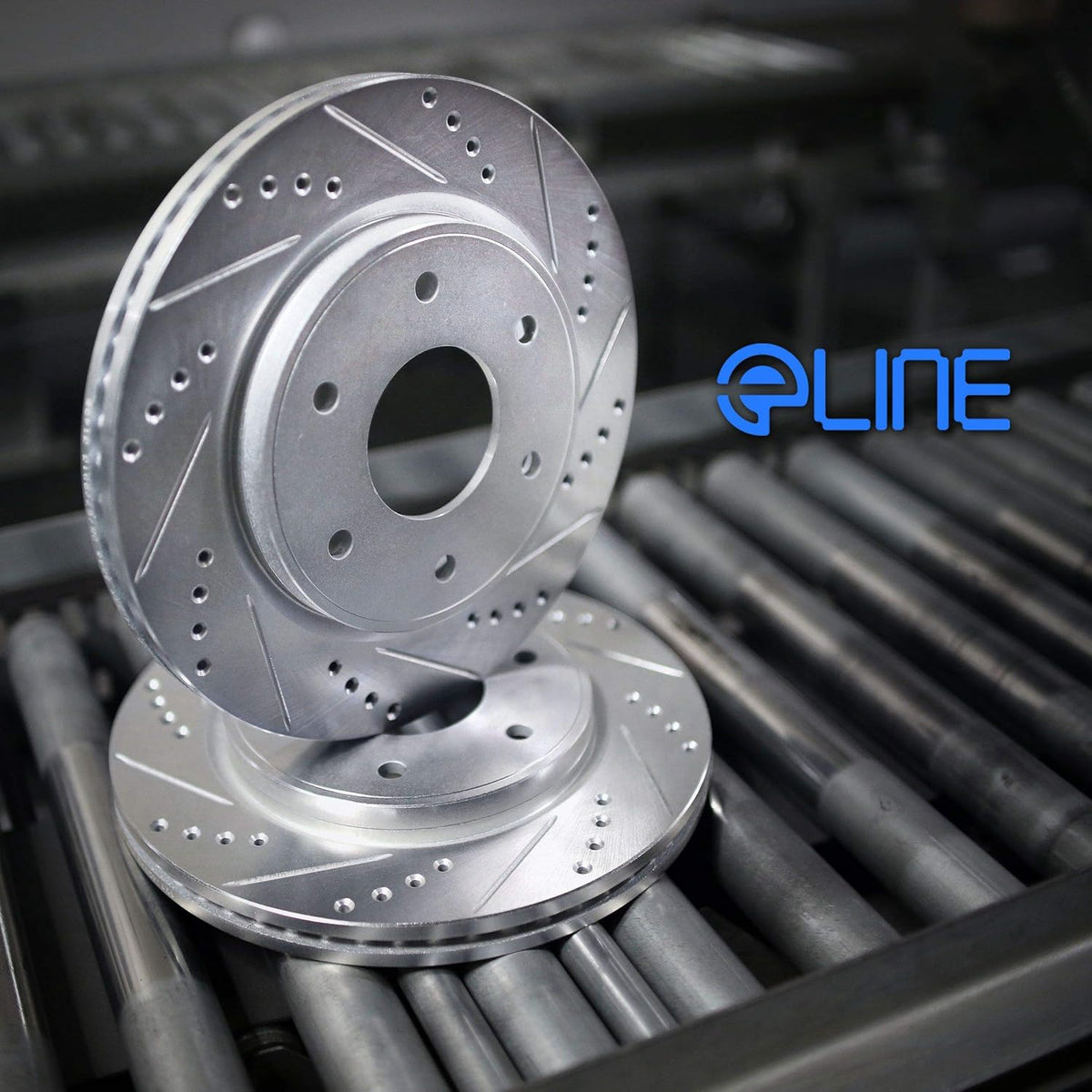 Drilled and Slotted Brake Rotors with Ceramic Brake Pads W530486