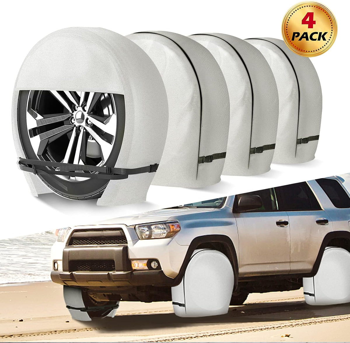Set of 4 Heavy Duty Vinyl RV Tire Covers C5186
