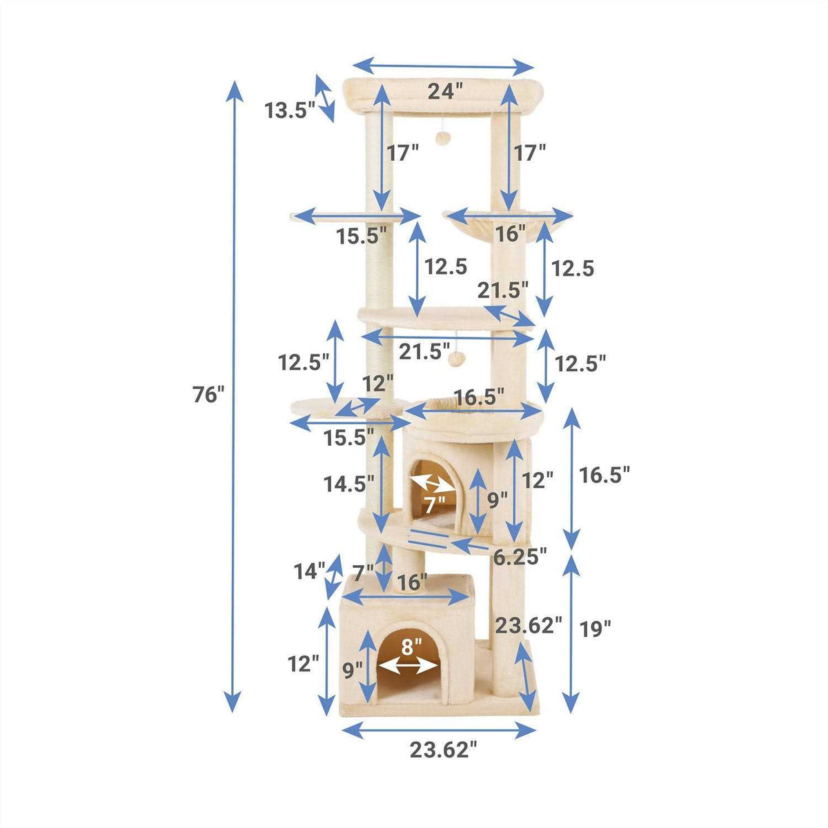 76-in XXL Heavy Duty Cat Tree M434212