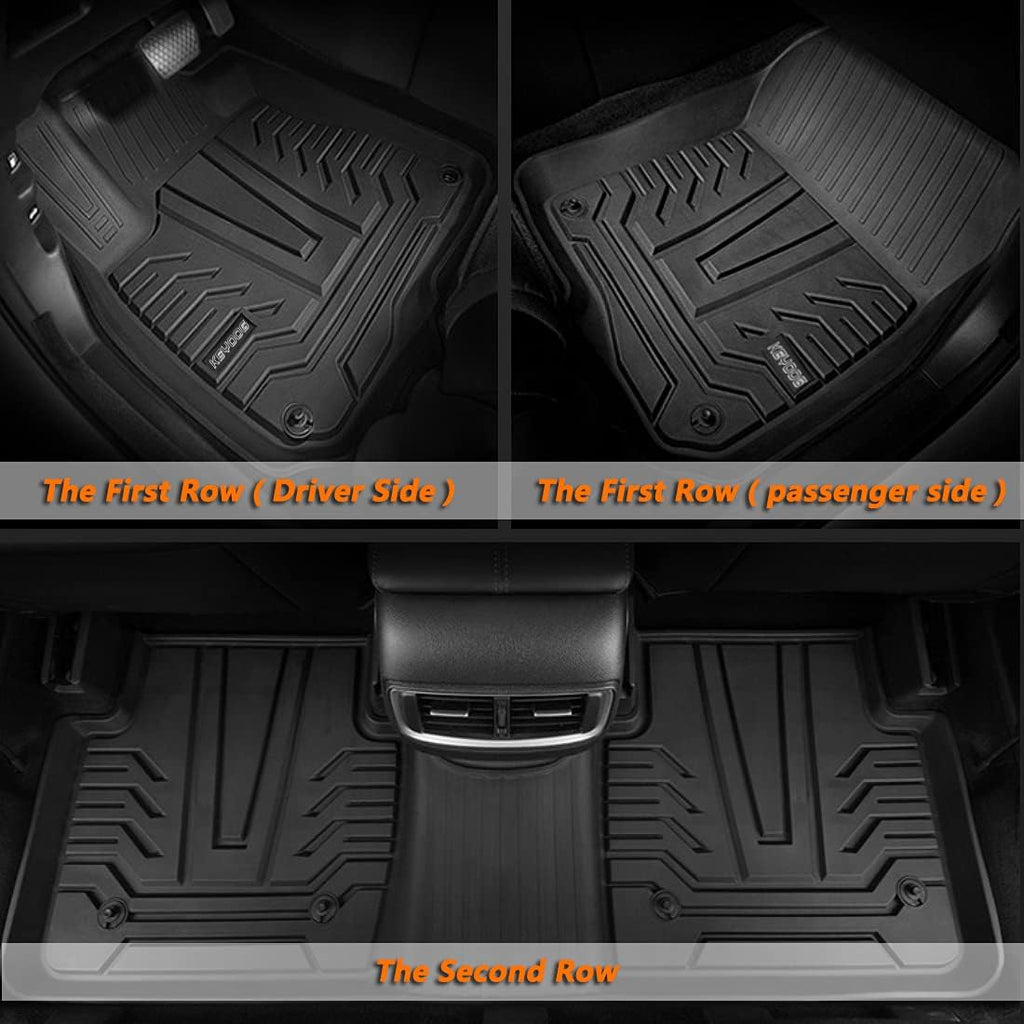 Black TPE All-Weather Car Floor Mats 3 Pieces A24057
