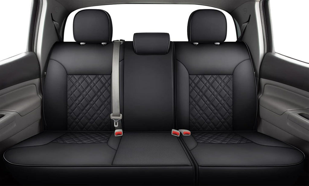 Tacoma Seat Covers Water Proof Faux Leather Full Set Black Red C864155