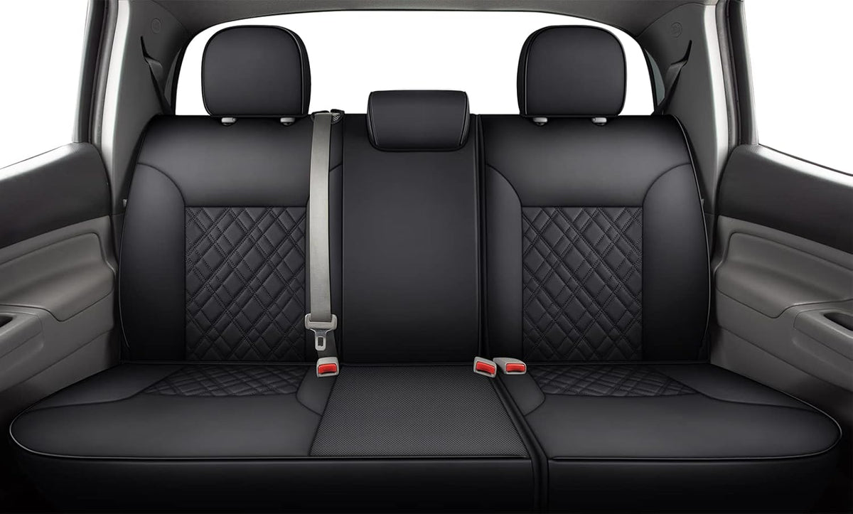 Tacoma Seat Covers Water Proof Faux Leather Full Set Black Red C864155