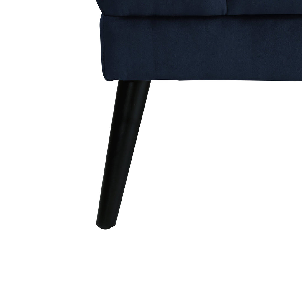 Navy Blue Velvet Armless Loveseat K60952