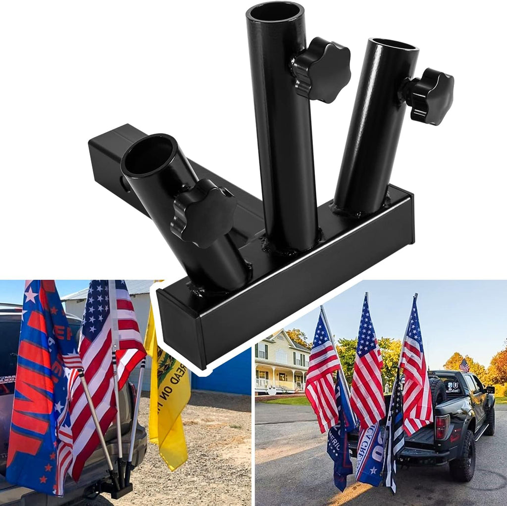 Black 3 Flagpole Hitch Mount Holder with 2 inch Hitch Receiver G204681