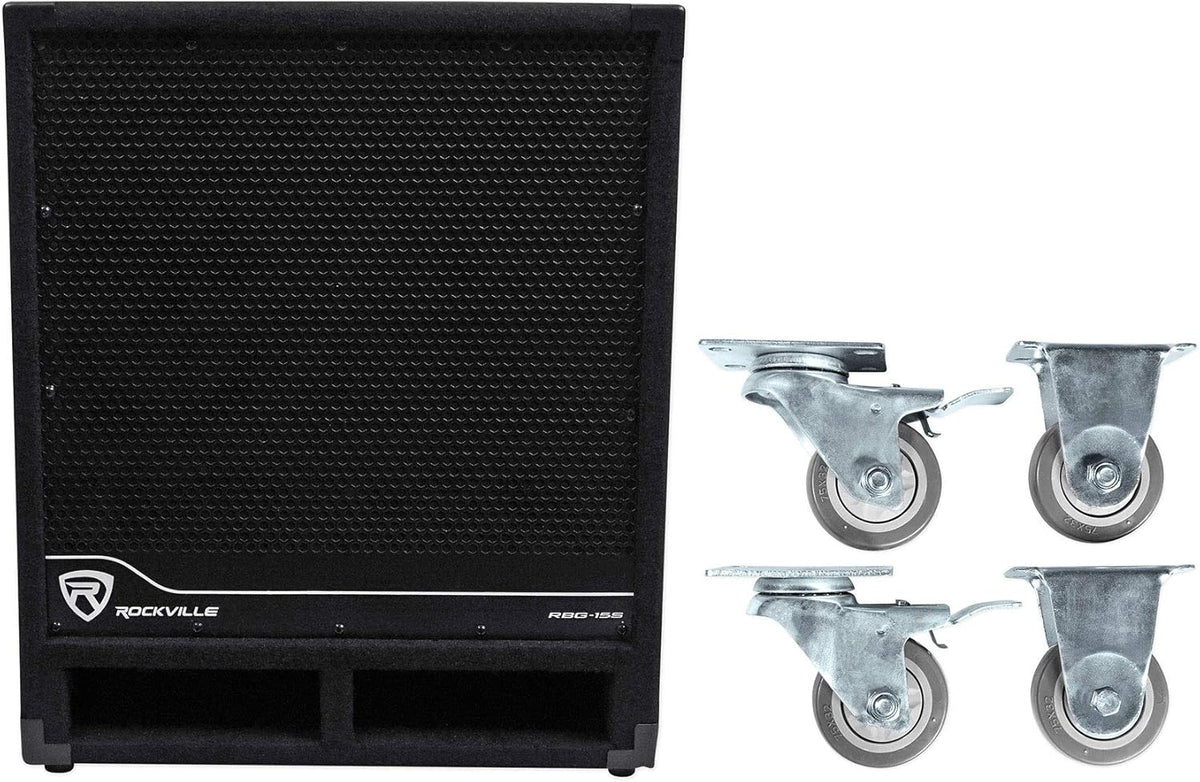 15" 1600w Active Powered PA Subwoofer with Steel Casters V331049