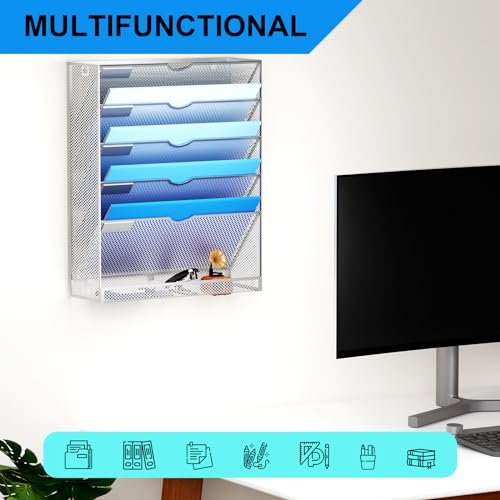 Black 10 Tier Wall Mounted File Organizer V704