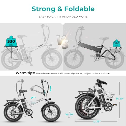 20" Electric Bike with 1000W Peak Motor, 624WH Removable Battery, Folding Fat Tire Bike S116323