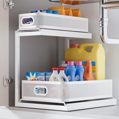 2-Tier Black Mesh Slide Out Drawer Shelf Z978