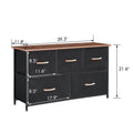 5 Drawer Steel Frame Wood Top Dresser C678512