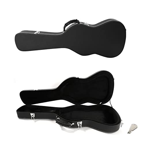 Black Wooden Hard-Shell Electric Guitar Case with Lock Latch Padding Z2632