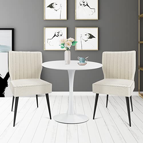 Black Round Dining Table with Metal Pedestal Base G6897