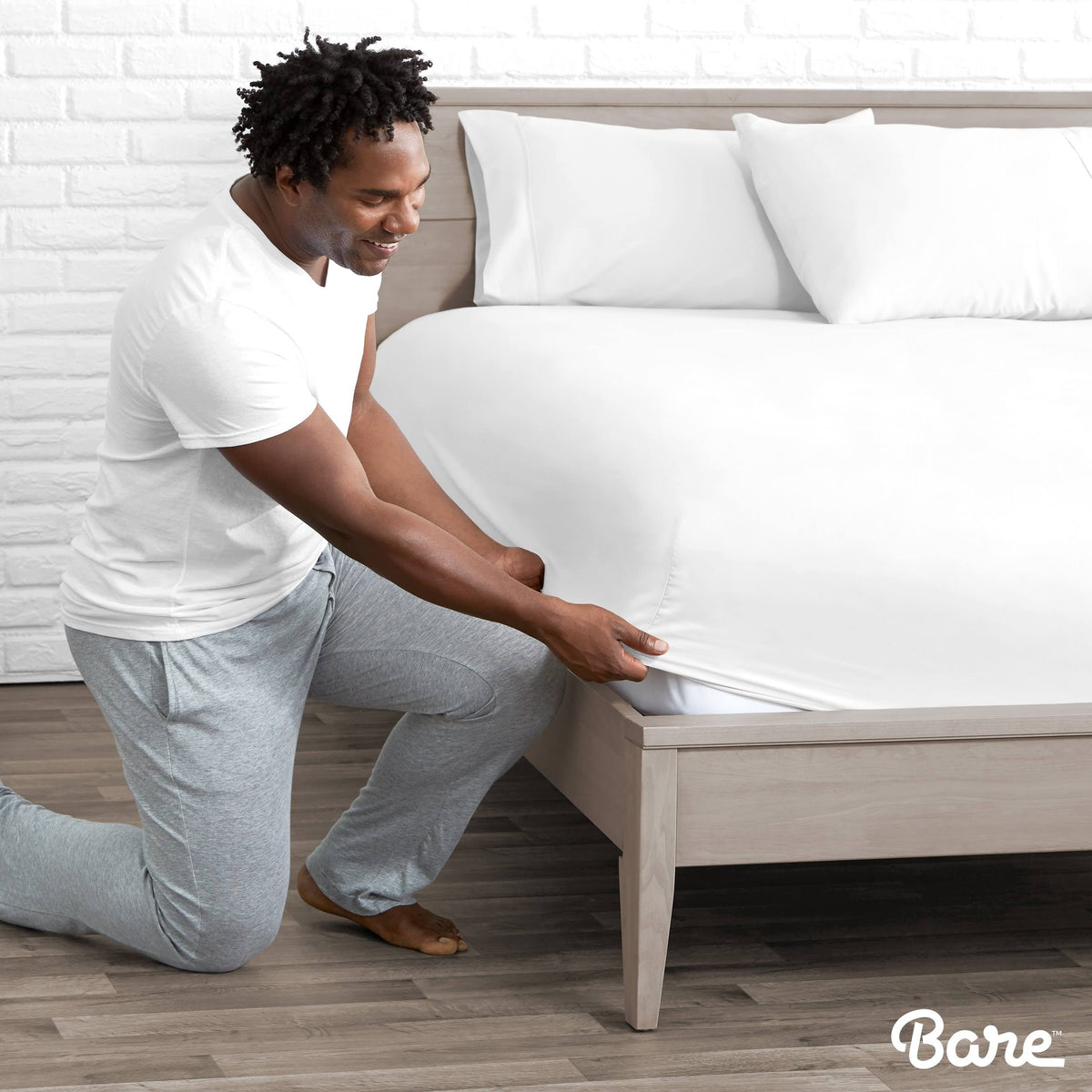2-Pack Microfiber Fitted Bottom Sheets Deep Pocket California King Light Grey G88586